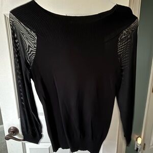 New Joseph A sheer sweater, mixed media, partial sheer sleeves size small